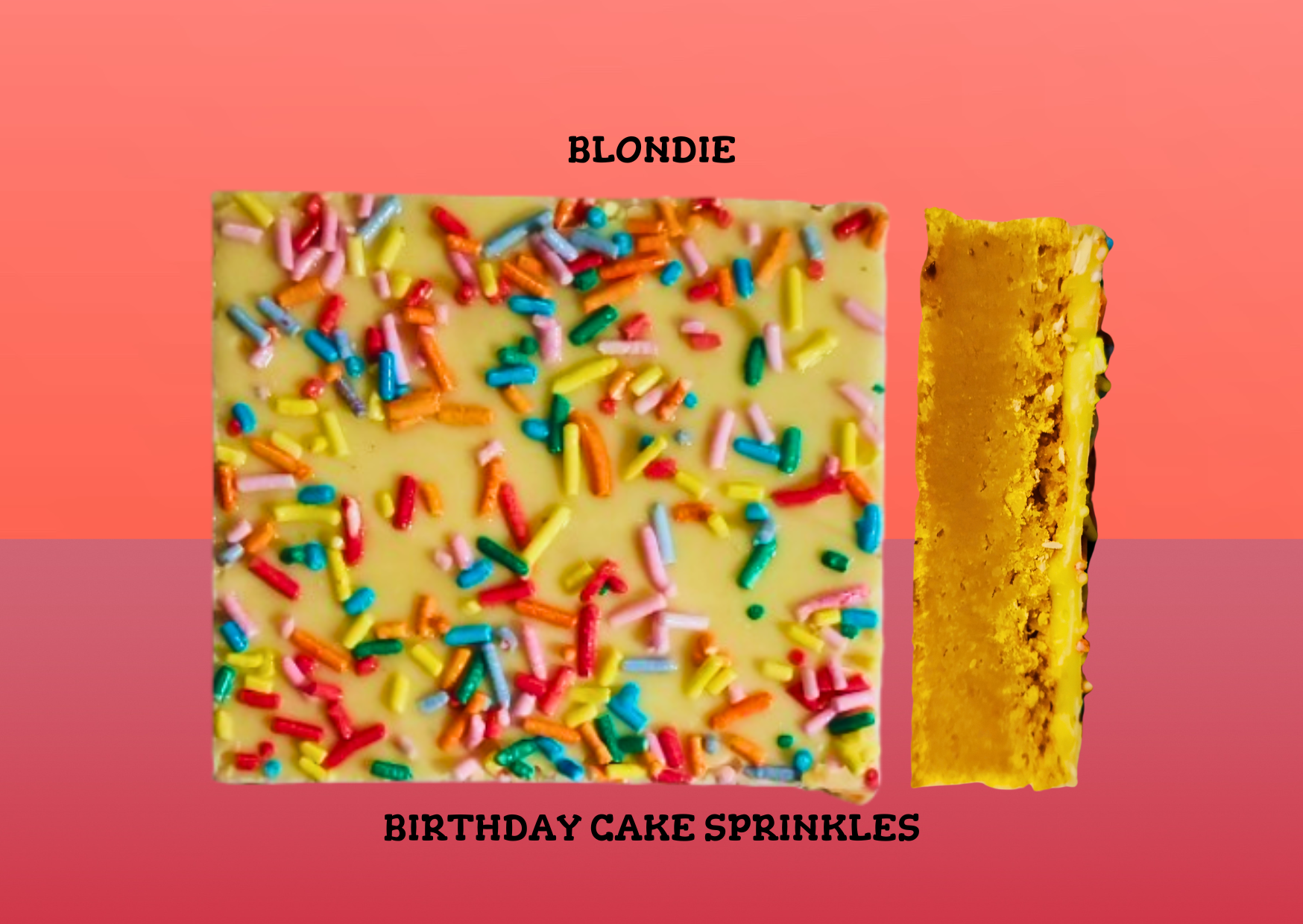 Blondie met cake versiering